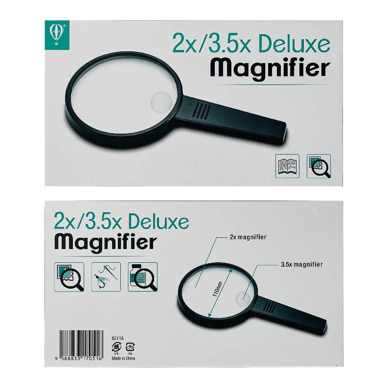 Acrylic Magnifier/ Magnifying Glass 4" 2x/ 3.5x 8211A
