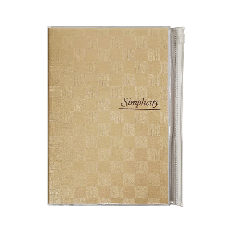 A5 Checkered Notebook Gold
