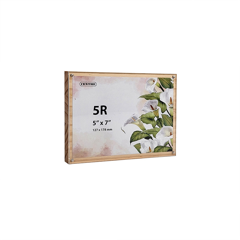 Acrylic Block With Wood 5R
