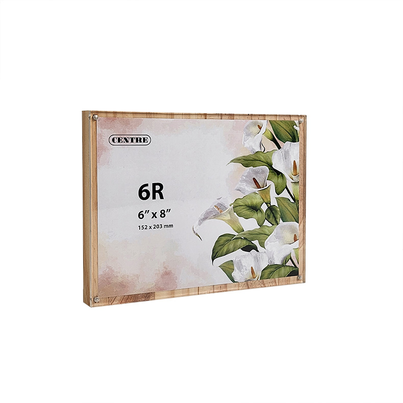 Acrylic Block With Wood 6R
